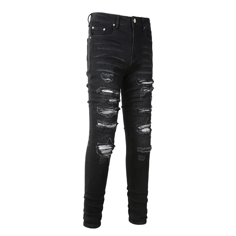 Ripped Streetwear Skinny Fit Jeans